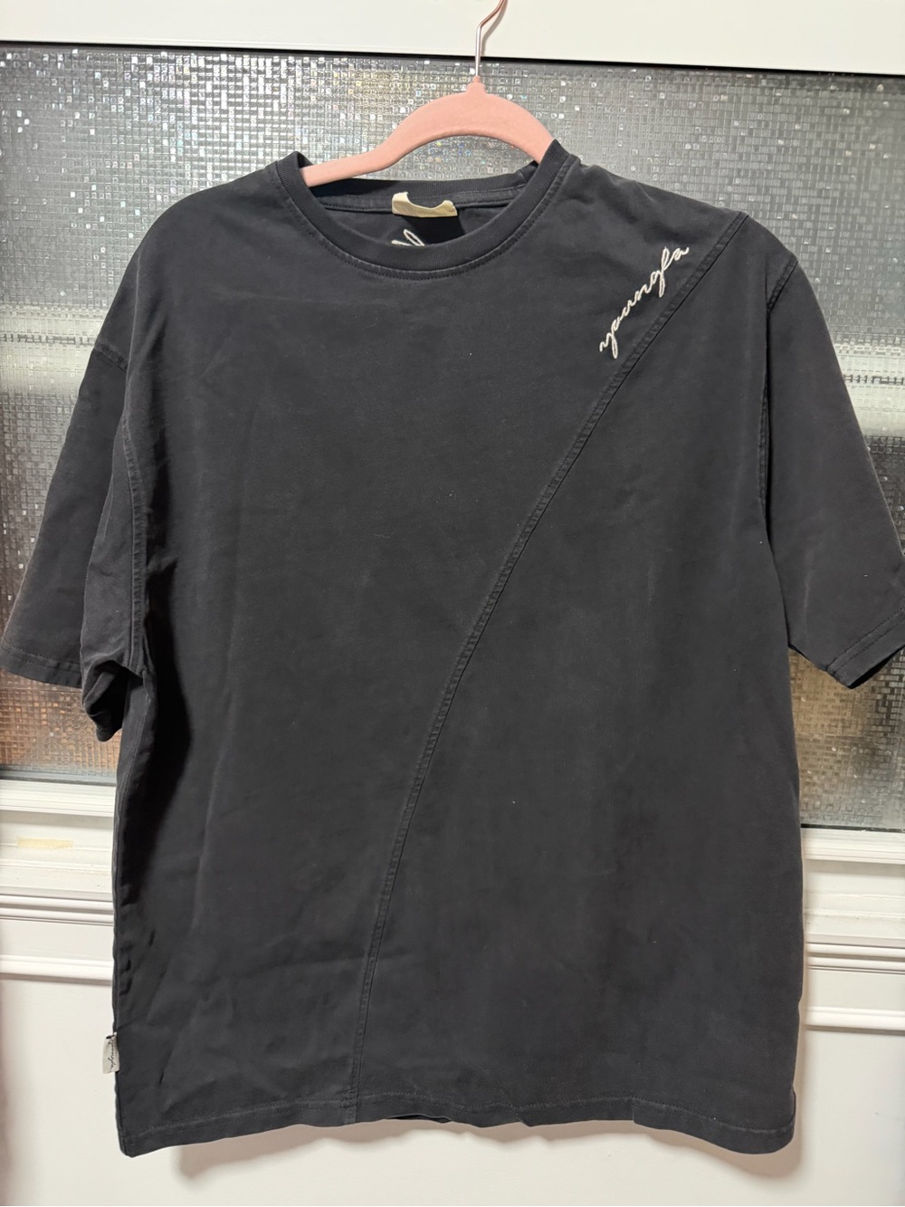 YoungLA Black Short-Sleeve Canvas Black oversized shirt
